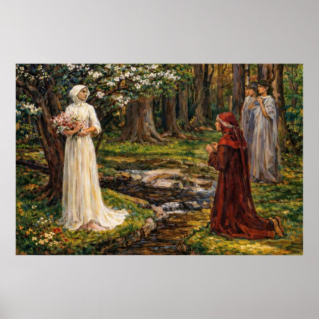 Affiche Dante et Beatrice par John William Waterhouse (Devant)