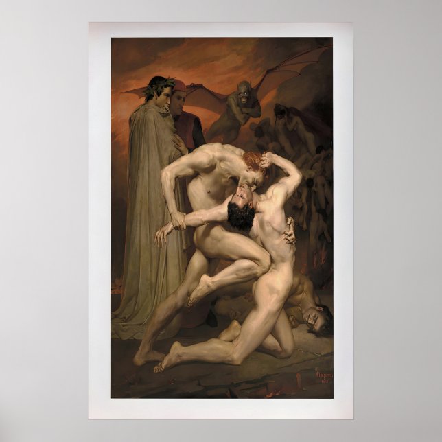 Affiche Dante et Virgile par William-Adolphe Bouguereau (Devant)
