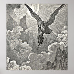Affiche Dante's Divine Comedy Illustration Eagle Engraving