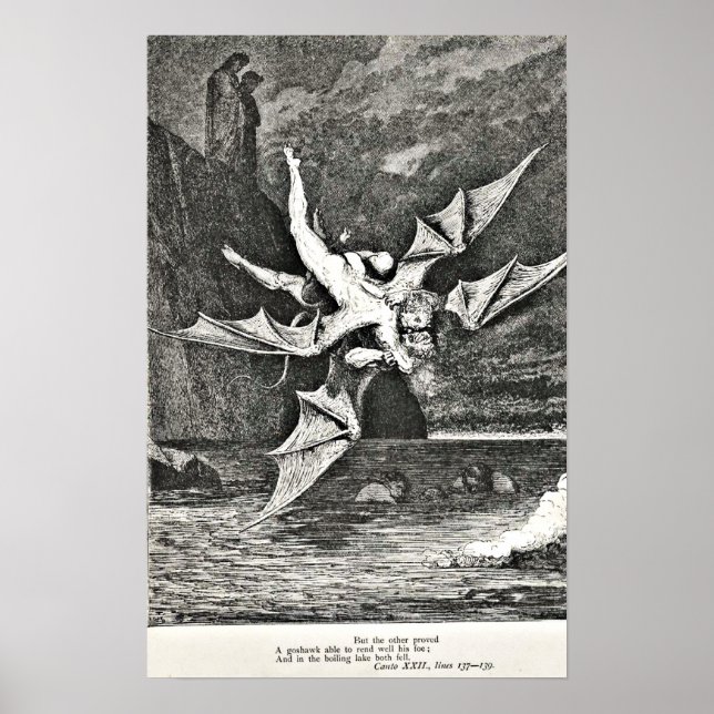 Affiche Dante's Purgatory Gustave Dore Illustration démons (Devant)