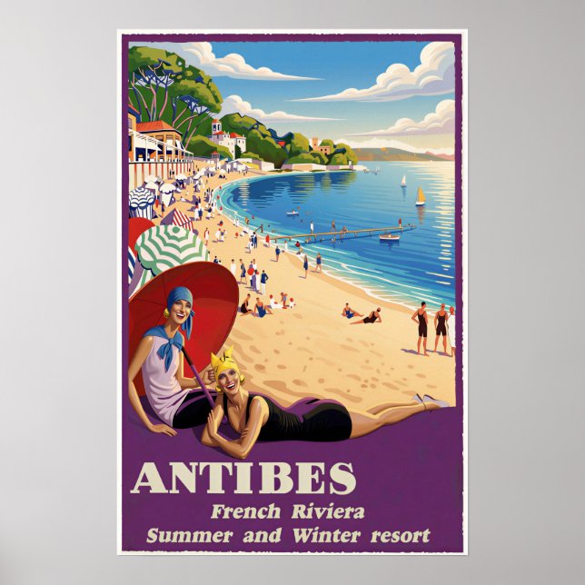 Affiche d'Antibes, Côte d'Azur  (Devant)