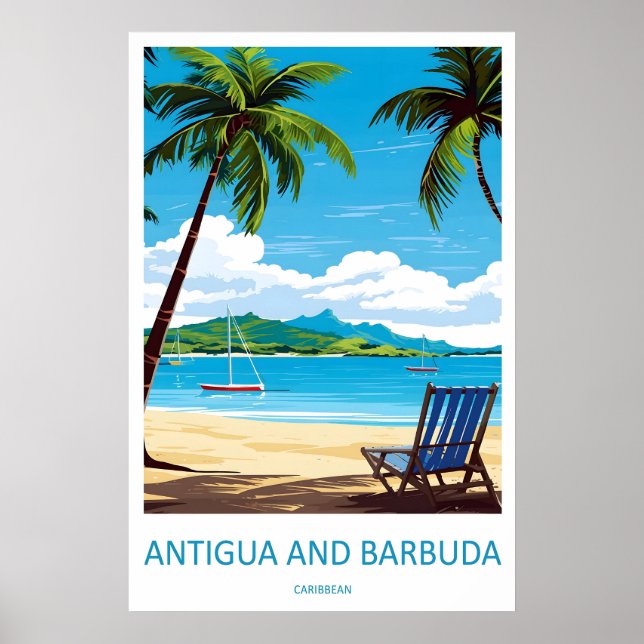 Affiche d'Antigua-et-Barbuda National Vintage Voya (Devant)
