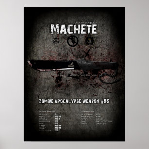 Affiche d'apocalypse de zombi de machette