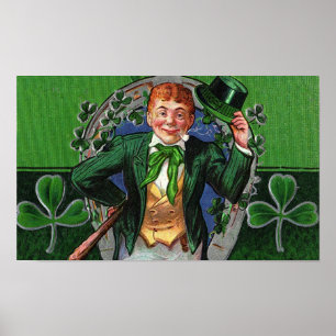 Affiche Dapper Leprechaun Jour Vintage de la Saint Patrick