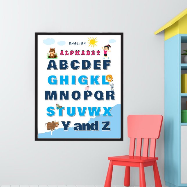 Affiche d'apprentissage de l'alphabet coloré  (Créateur téléchargé)