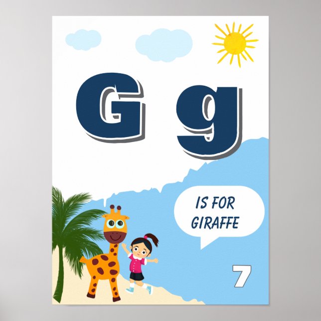 Affiche d'apprentissage de l'alphabet coloré Lettr (Devant)