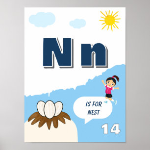 Affiche d'apprentissage de l'alphabet coloré Lettr