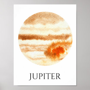 Affiche d'aquarelle de planète de Jupiter