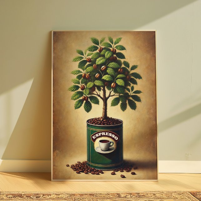 Affiche d'arbre de grains de café | Art mural pour (Créateur téléchargé)