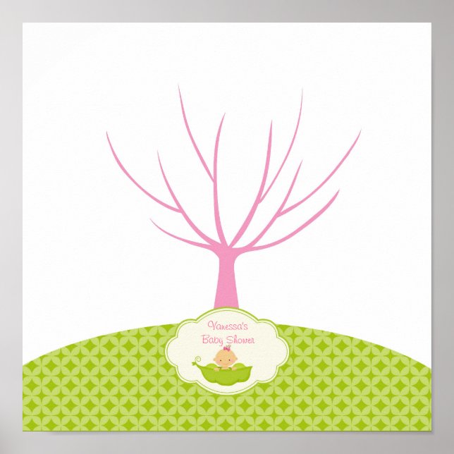 Affiche d'arbre de livre d'or de Baby Shower de po (Devant)