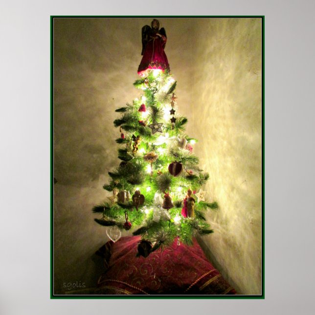 Affiche d'arbre de Noël vintage (Devant)