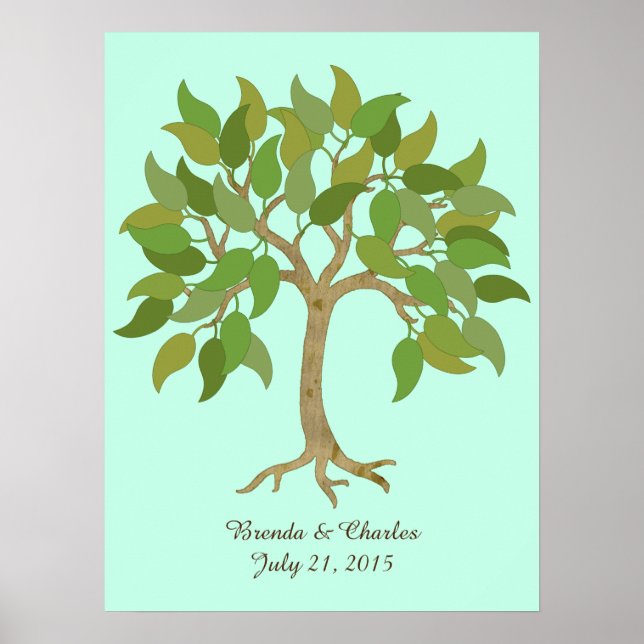 Affiche d'arbre de signature de mariage (Devant)