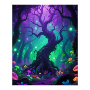 Affiche d'arbre psychédélique