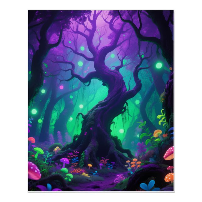 Affiche d'arbre psychédélique (Devant)
