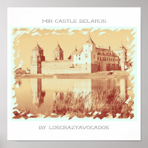 Affiche d'architecture de château de Mir Biéloruss