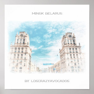 Affiche d'architecture de la ville de Minsk Biélor