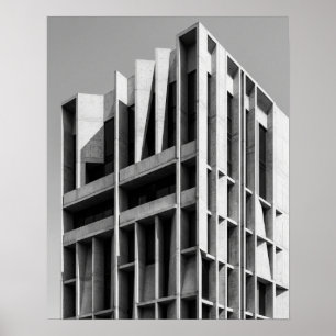 Affiche d'architecture moderne noir et blanc Con