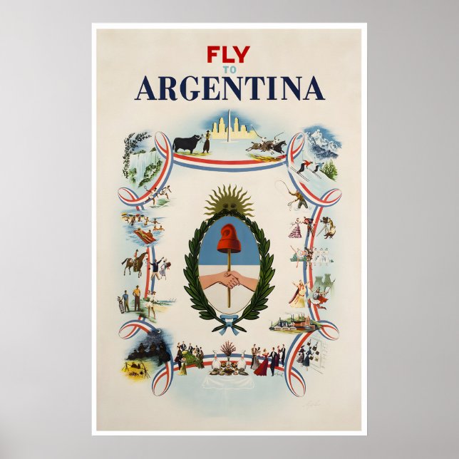 Affiche d'Argentine Art de Voyage Argentin Impress (Devant)