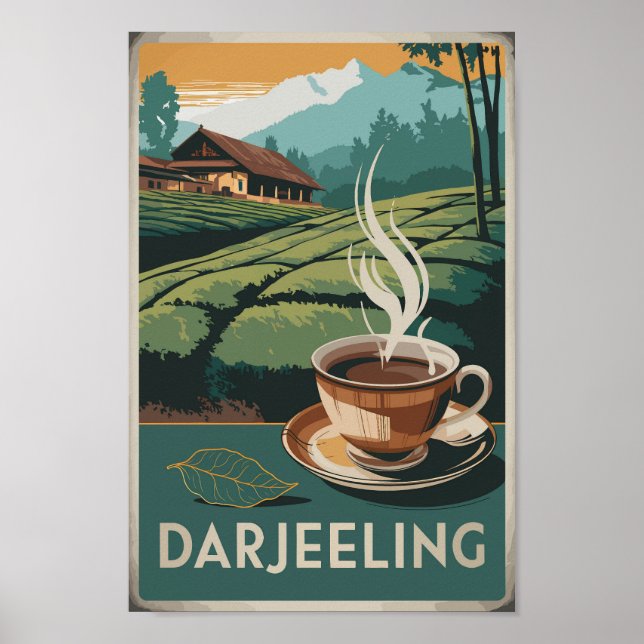 Affiche Darjeeling India Tea Travel Art Vintage (Devant)