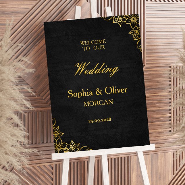 Affiche Dark Academia Gothic Elegant Wedding Welcome Sign (Créateur téléchargé)