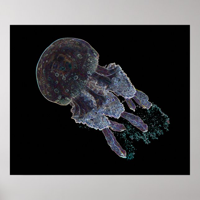 Affiche Dark Art Jellyfish par J.W. Fatherree. (Devant)