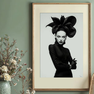 Affiche Dark Bloom : Mode monochrome sculpturale