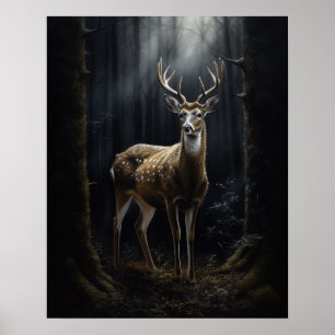 Affiche Dark Cottagecore Whitetail Deer Art Imprimer Poste
