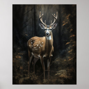 Affiche Dark Cottagecore Whitetail Deer Art Imprimer Poste
