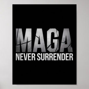 Affiche Dark Mega Trump 2024 Mega Jamais Rendre