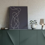 Affiche Dark Midnight Blue Minimalist Abstract Line Art<br><div class="desc">Elegant yet simple,  minimalist abstract line art drawing in dark midnight blue.</div>