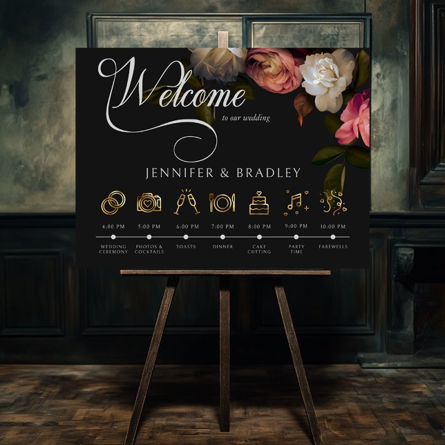 Affiche Dark Moody Bourgogne & Céramique Peonies Ordre de  (Créateur téléchargé)