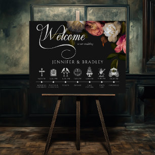Affiche Dark Moody Bourgogne & Céramique Peonies Ordre de