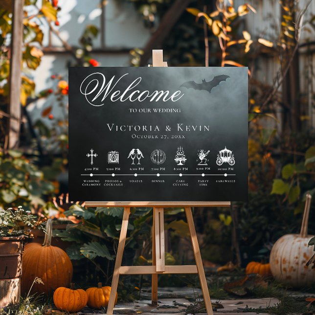 Affiche Dark Moody Midnight Bat & Fog Ordre des événements (Créateur téléchargé)