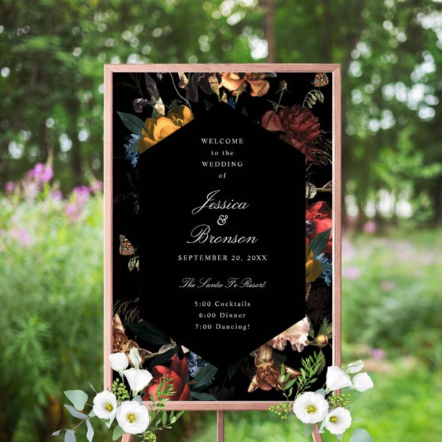 Affiche Dark Moody Romantic Floral Mariage néerlandais Bie (Créateur téléchargé)