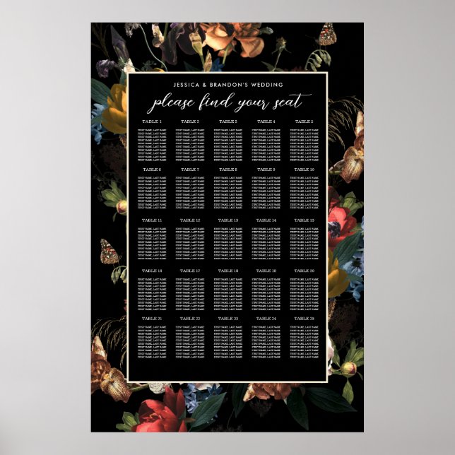 Affiche Dark Moody Romantic Floral Mariage néerlandais Siè (Devant)