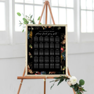 Affiche Dark Moody Romantic Floral Mariage néerlandais Siè