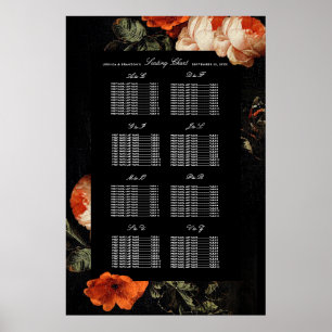 Affiche Dark Moody Romantic Floral Mariage néerlandais Siè