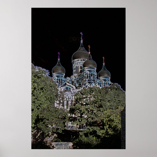Affiche Dark Neon de la cathédrale St. Alexandre N (Devant)