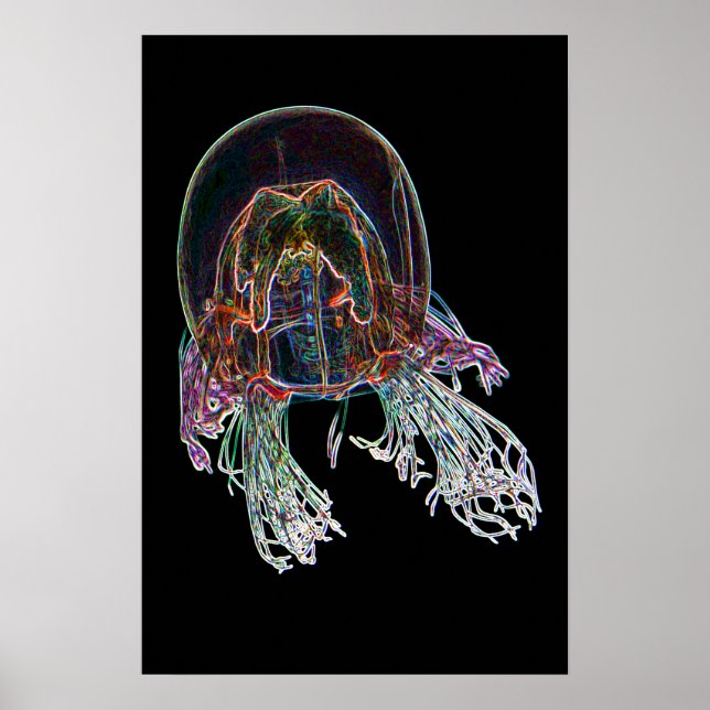 Affiche Dark Neon Méduse (Devant)