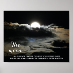 Affiche Dark Sky Full Moon Inspirational Quote