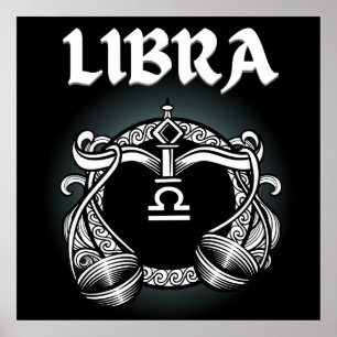 Affiche Dark Zodiac - Balance   Art de l'Astrologie Médiév