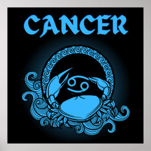 Affiche Dark Zodiac - Cancer Art de l'Astrologie Médiéva
