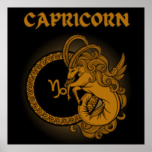 Affiche Dark Zodiac - Capricorne Art de l'Astrologie Méd