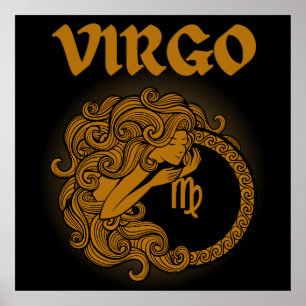 Affiche Dark Zodiac - Vierge Art d'Astrologie Médiévale