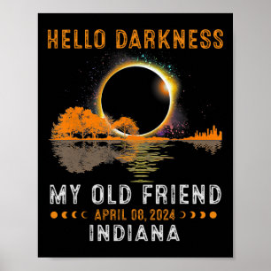 Affiche Darkness My Old Friend Total Eclipse 2024 Indiana