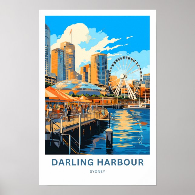 Affiche Darling Harbour Sydney Travel Print (Devant)