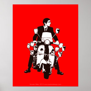 Affiche d'arrière - plan de rouge du cavalier 2010
