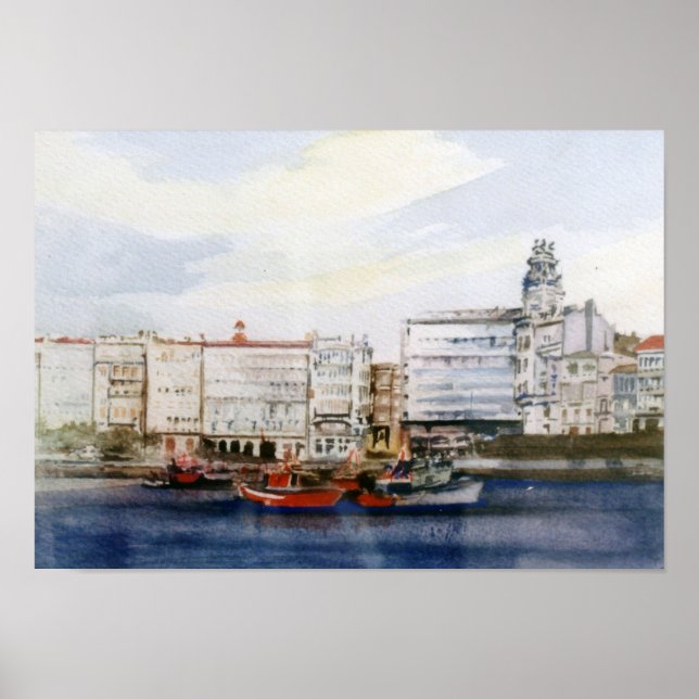 Affiche Dársena de A Coruña / Dock in A Coruña (Devant)