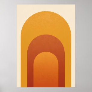 Affiche d'art à arc-en-ciel rétro Terre d'Ambre