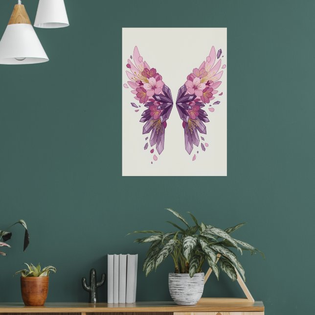 Affiche d'art à l'aquarelle aux ailes d'ange flora (Salon 1)